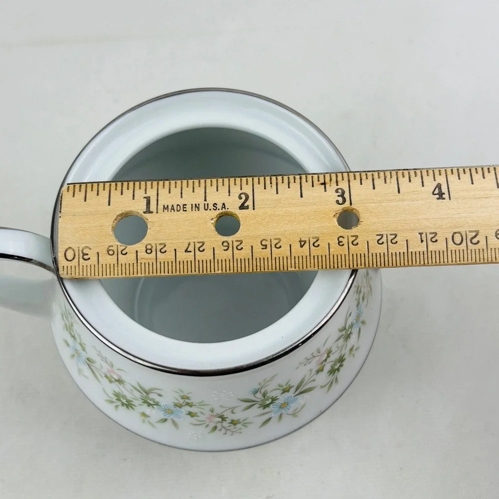 Noritake‎ Savannah Sugar Bowl Only No Lid Floral Platinum Rim Japan